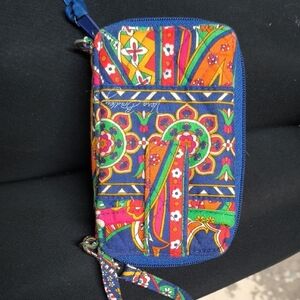 Vera Bradley Multicolor Paisley Zip Wallet - Blue, Orange, Green, Pink